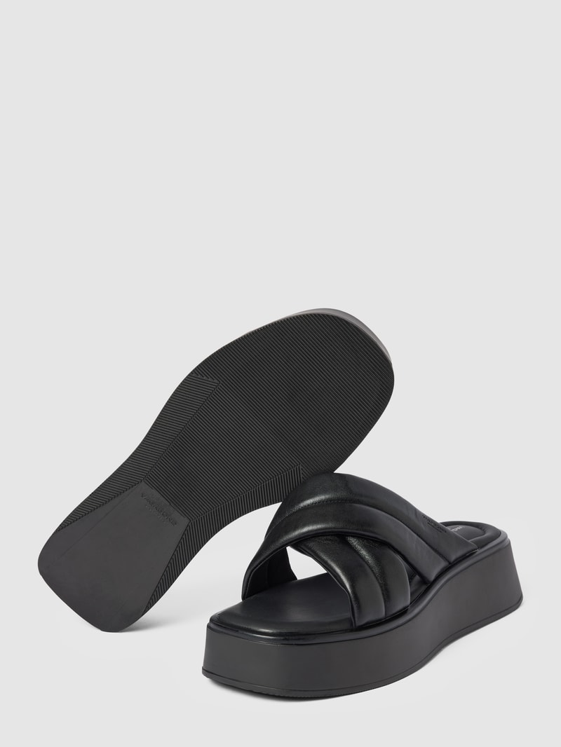 Pantolette aus echtem Leder Modell 'COURTNEY' in schwarz