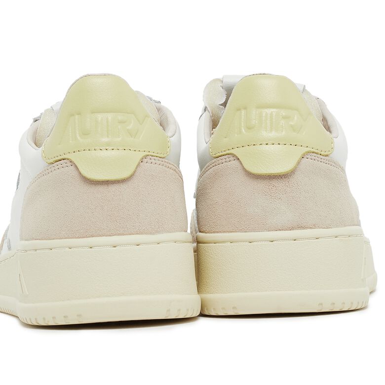 Autry Wmns Medalist Low leat/suede wht/lemgra