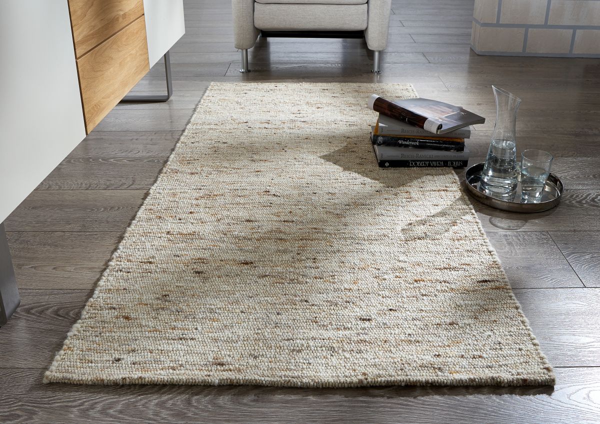 Handwebteppich Varese 1 Hell Natur 130 x 190 cm