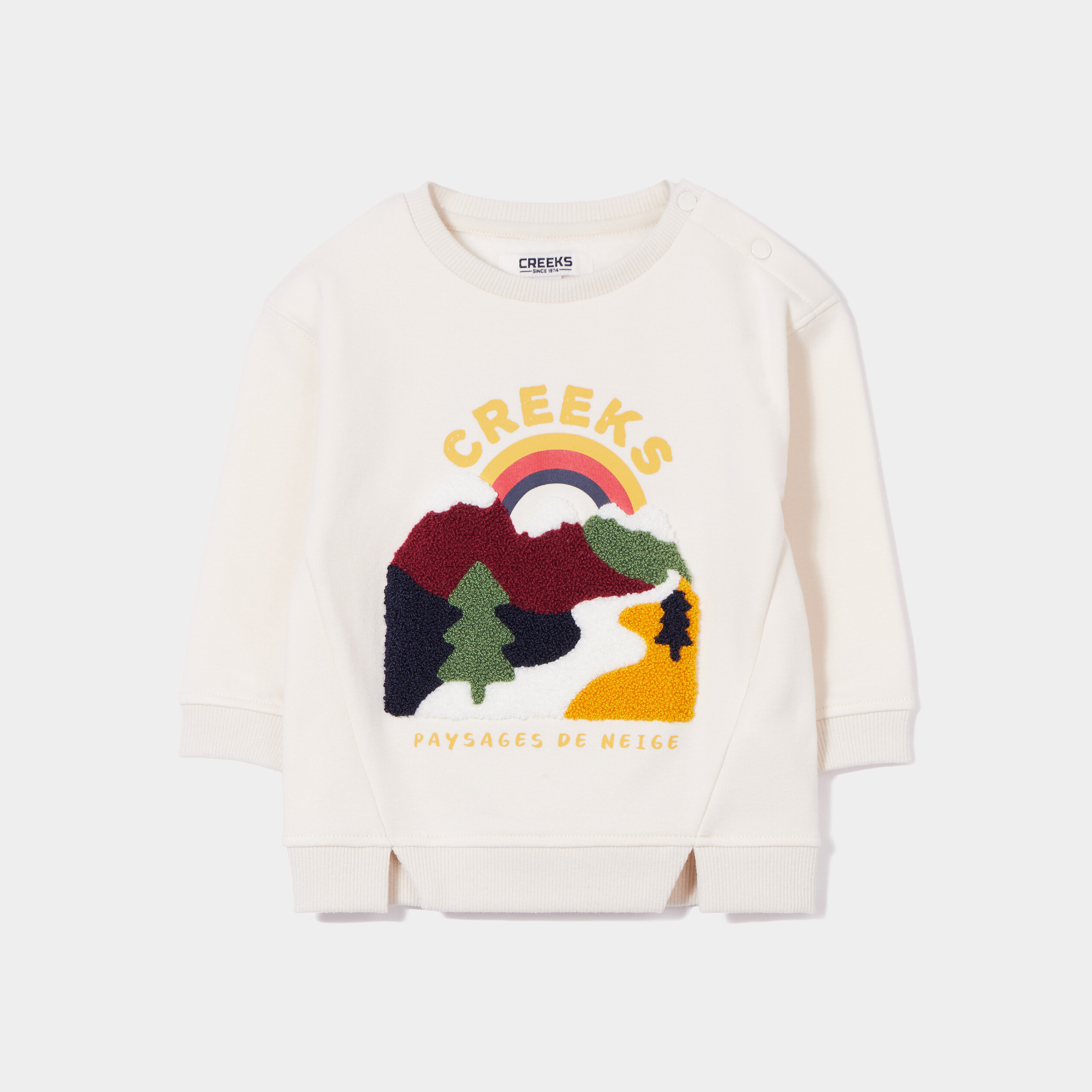 Sweat épaule boutonnée à fentes Creeks blanc bébé garçon | La Halle
