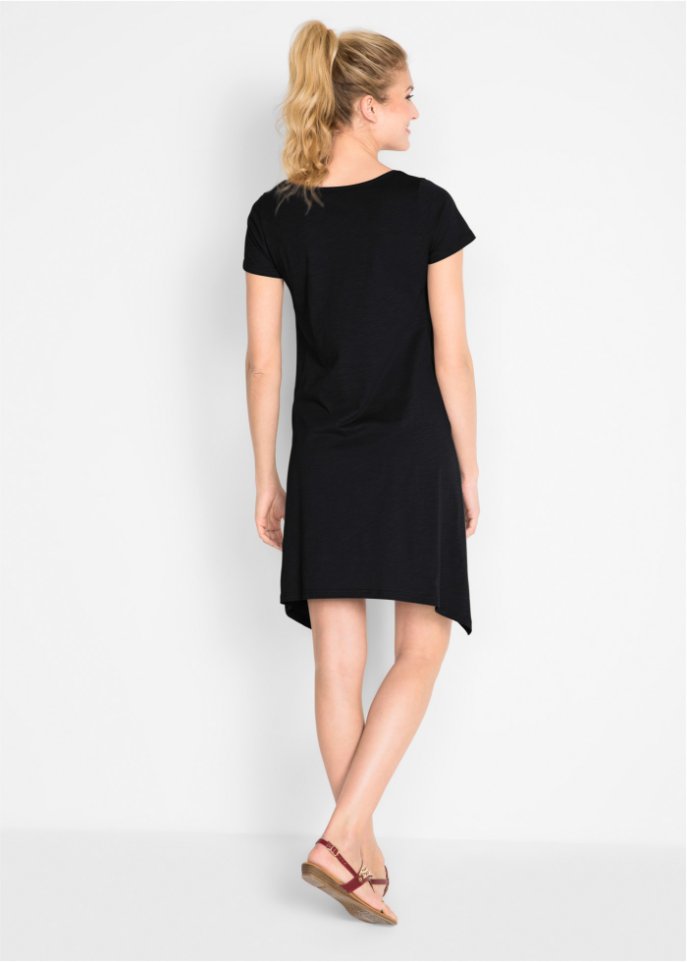 Kurzes Baumwoll-Shirtkleid aus Flammgarn