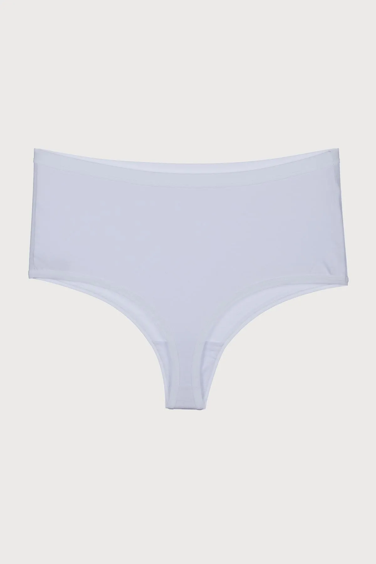 Nicoletta  Damenhöschen, Tanga mit hoher Taille, große Größe, 5er-Pack, Weiß