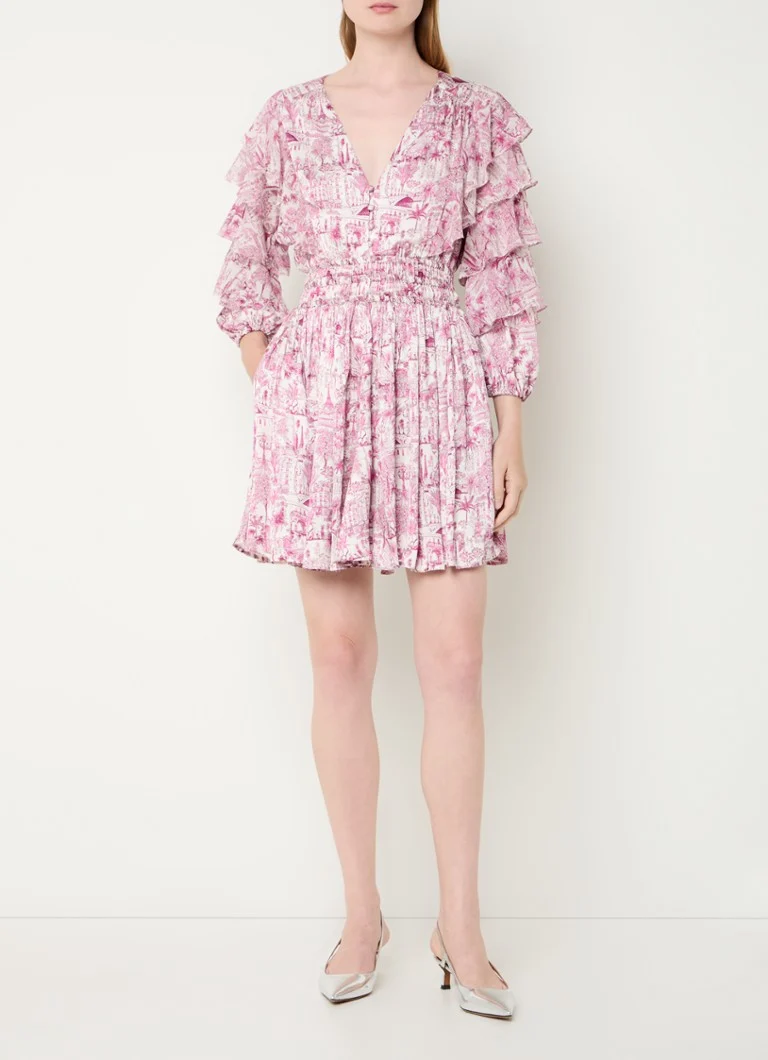 Vestido túnica corto estampado de Maje
