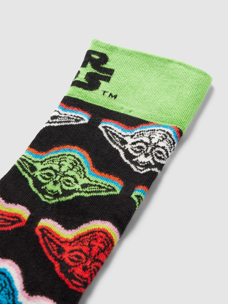 Socken mit Motiv-Print Modell 'Star Wars™ Yoda' in schwarz