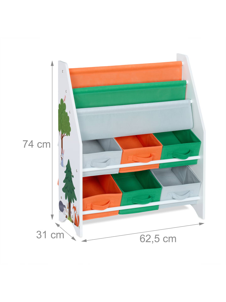 relaxdays Kinderregal in Bunt - (B)62,5 x (H)74 x (T)31 cm günstig kaufen onesize