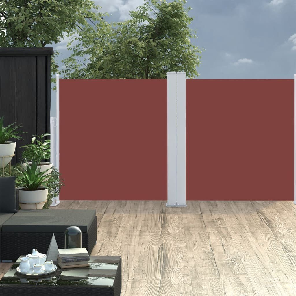 vidaXL Balkonsichtschutz Seitenmarkise Ausziehbar Braun 117x600 cm