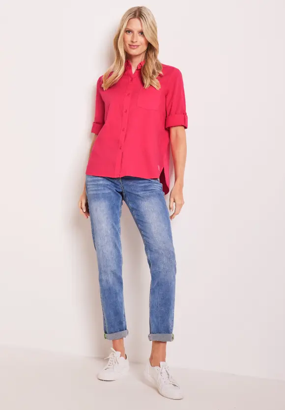 CECIL Unifarbene Leinenmix Bluse