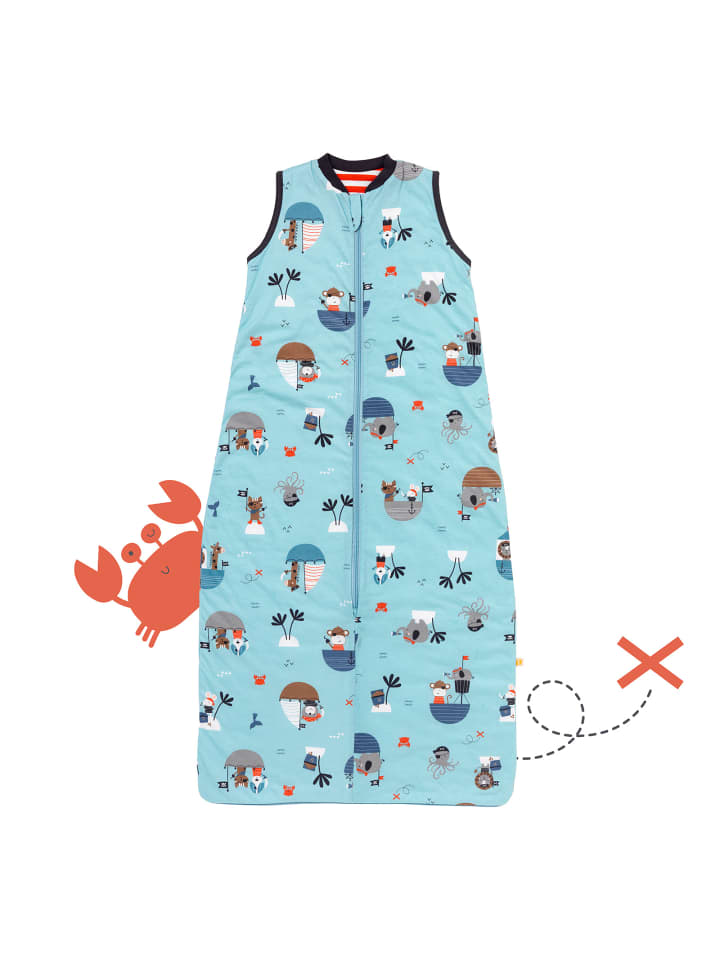 Schlummersack Babyschlafsack, 1.0 TOG in Hellblau-Rot günstig kaufen