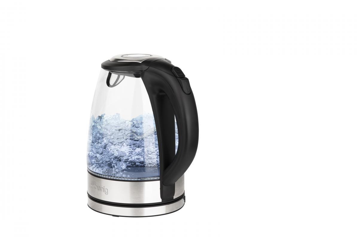 H.Koenig Wasserkocher aus Glas und LED-Beleuchtung, 1,7 Liter