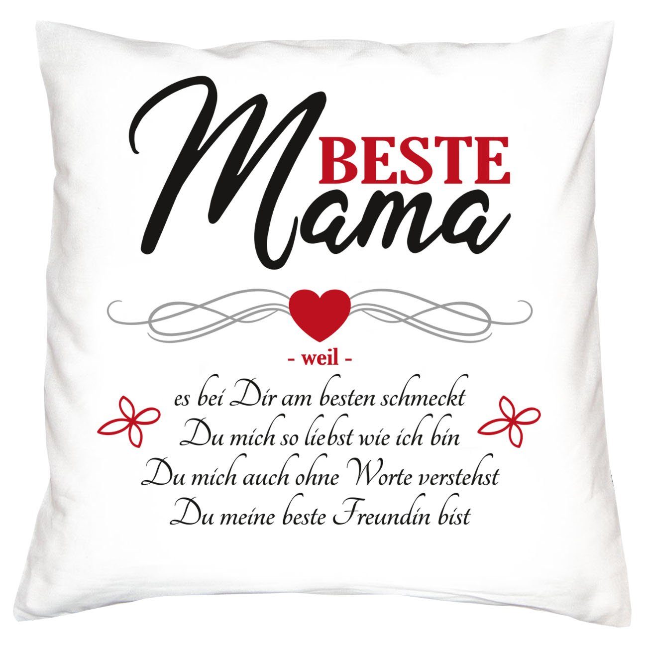 Soreso® Dekokissen Geschenk Set Mama Papa Weihnachten 2 Kissen Eltern Weihnachtsgeschenk, Geschenk-Set