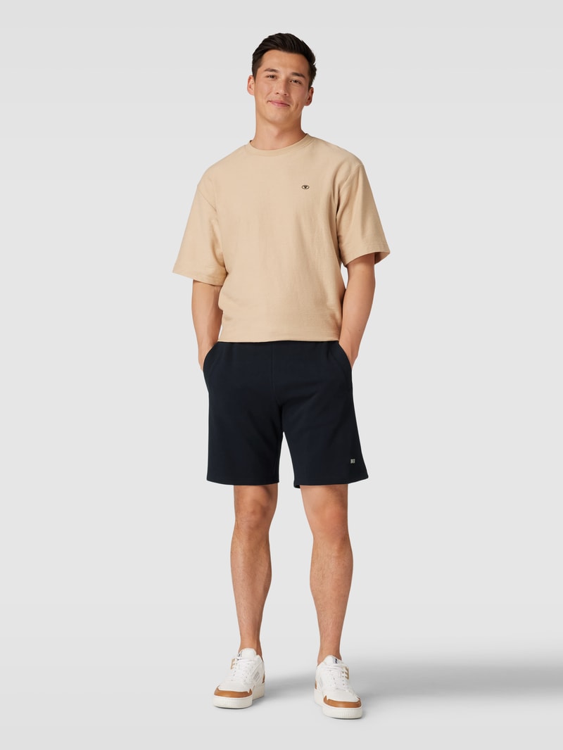 Sweatshorts aus Baumwolle mit Label-Detail in marineblau