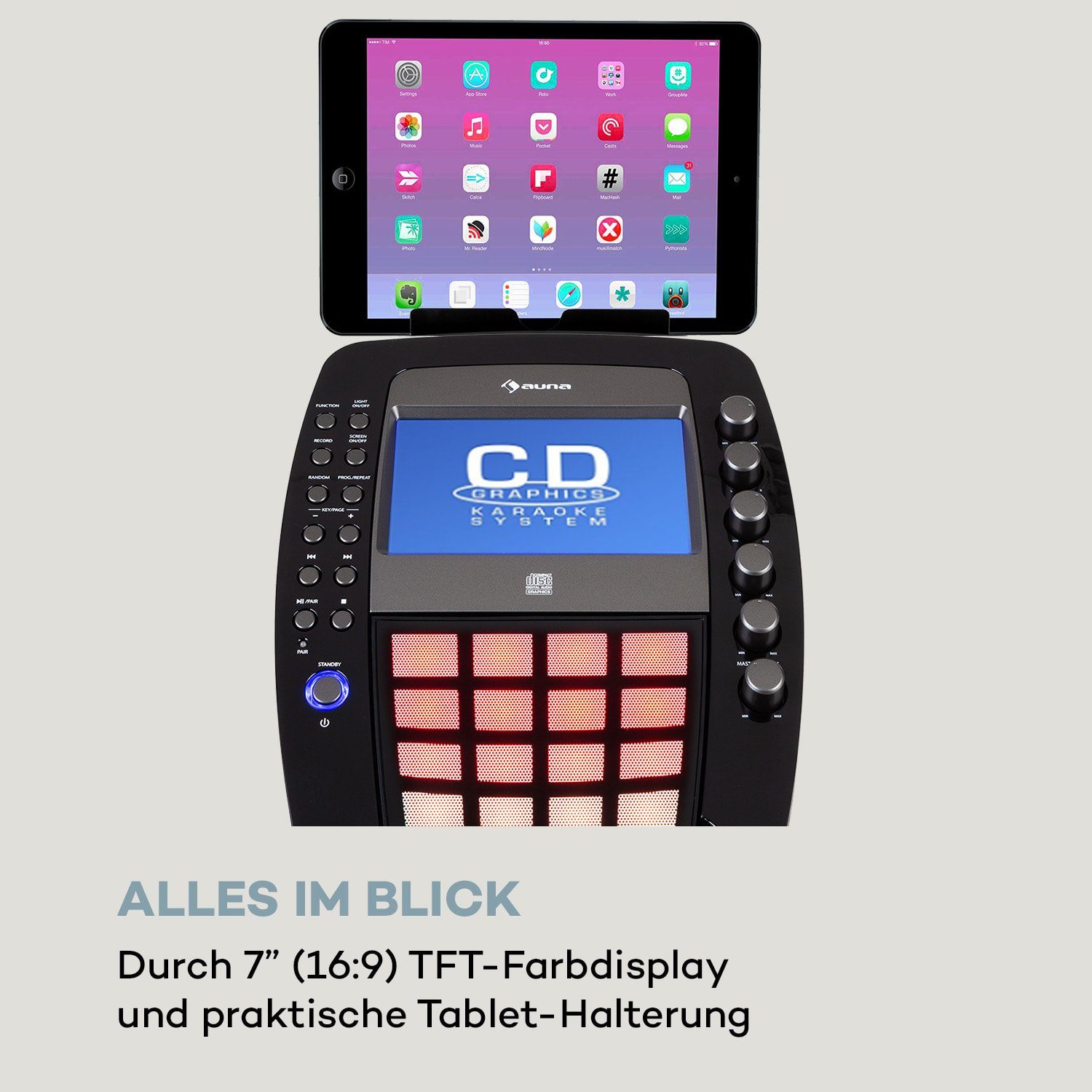 Auna KaraBig Party-Lautsprecher (Bluetooth, 80 W)