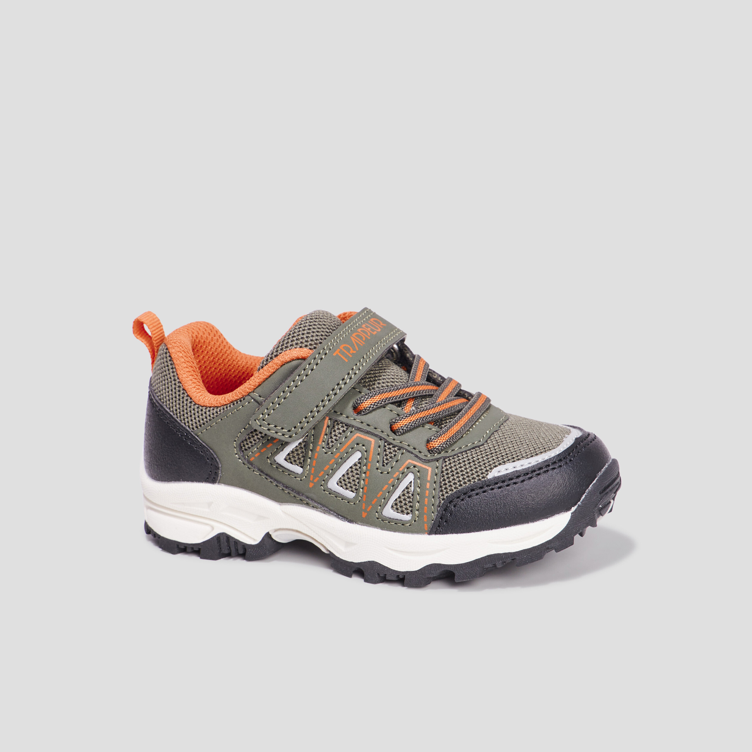 Backetsrunning à scratchs Trappeur Rapen vert kaki garçon | La Halle
