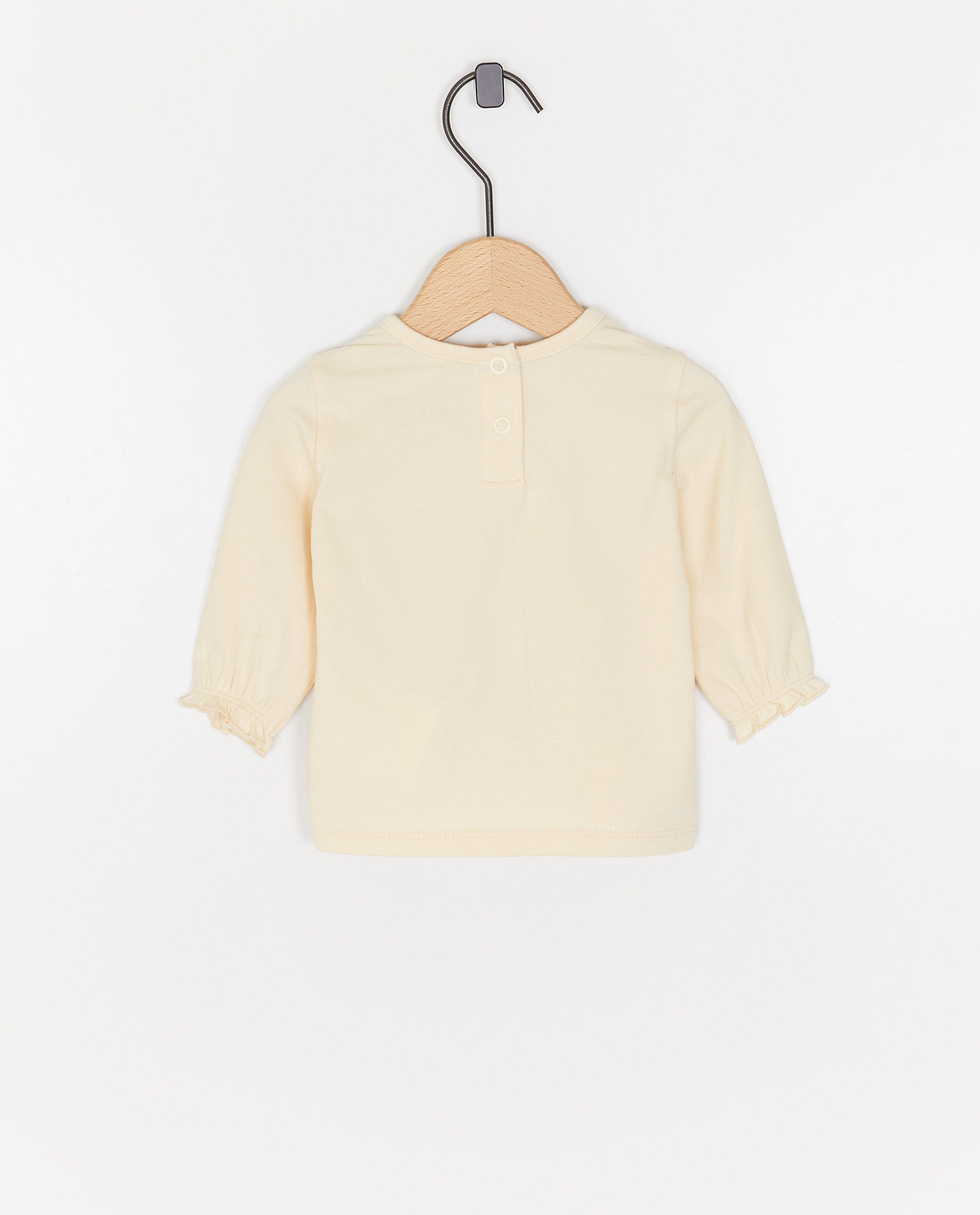Tricou cu mânecă lungă pentru nou-născuți 50-68 cu litere albe