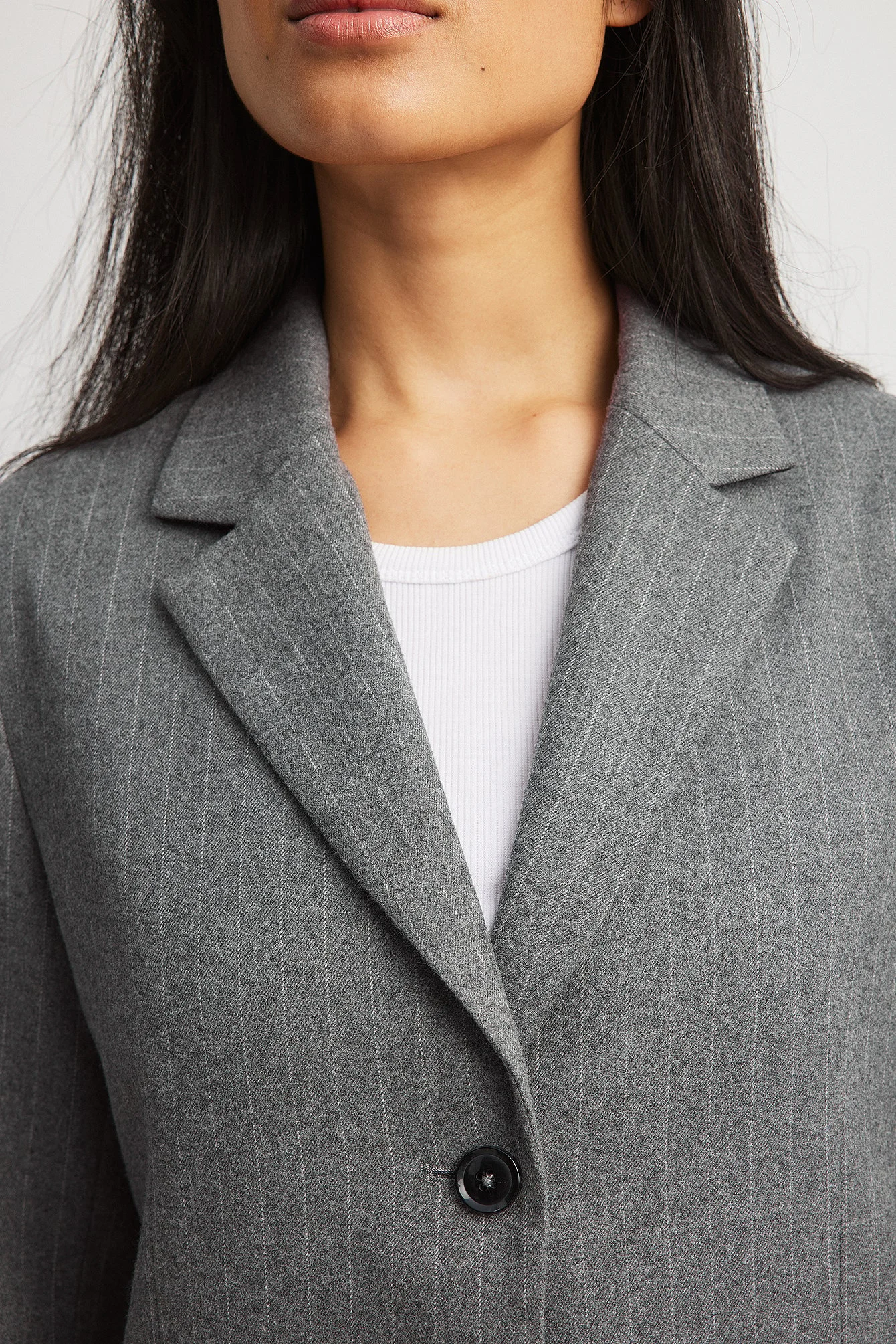 Regular, gestreifter Blazer mit einem Knopf