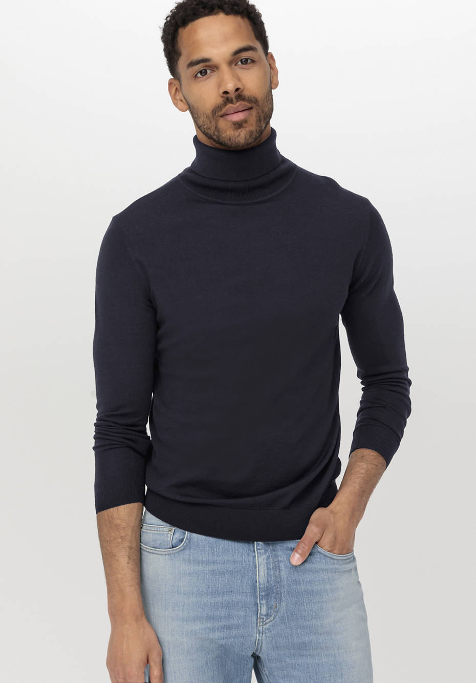 Rollkragen-Pullover aus reiner Bio-Merinowolle