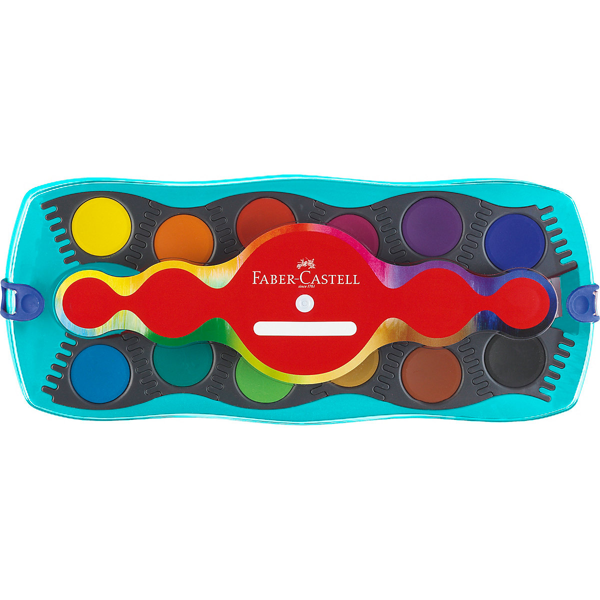 CONNECTOR Deckfarbkasten türkis, 12 Farben inkl. Deckweiß