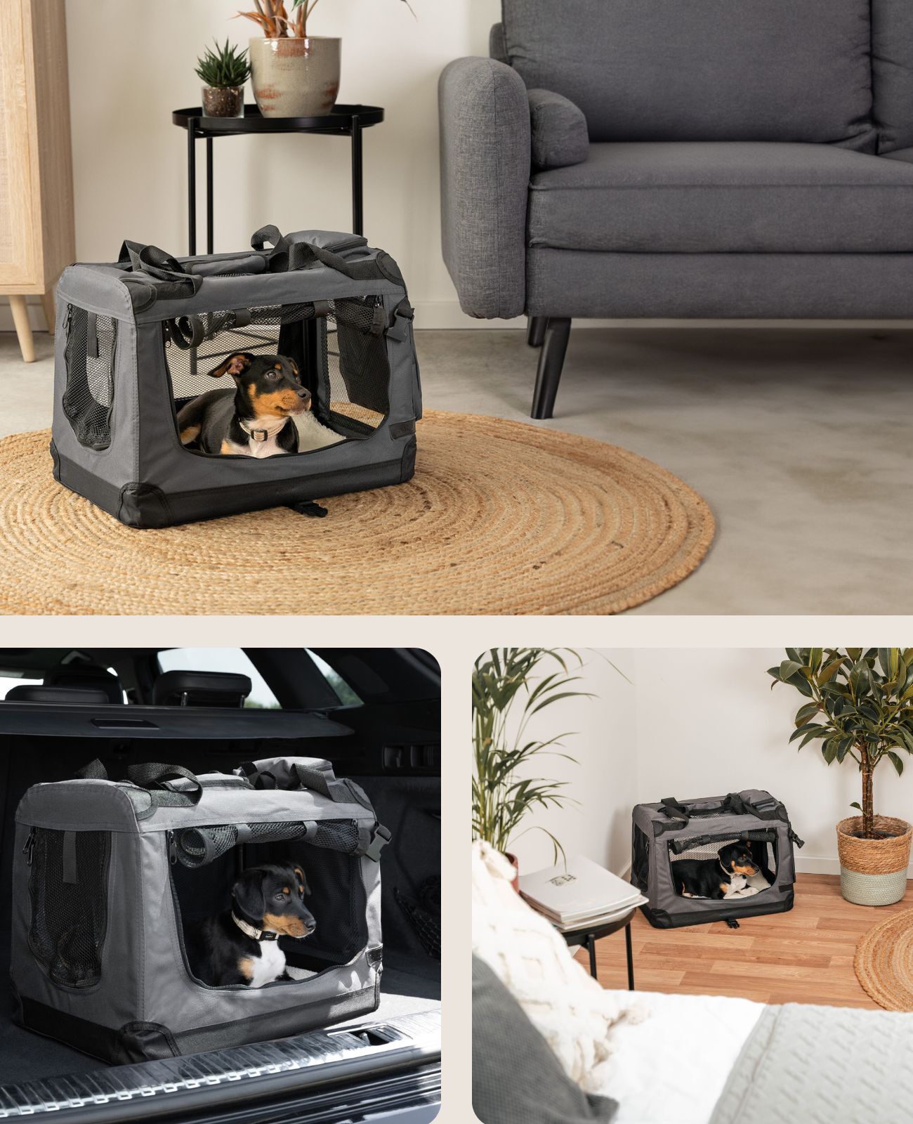 Lionto Transportboxen & Gitterboxen Lionto Hundetransportbox - faltbar - grau S