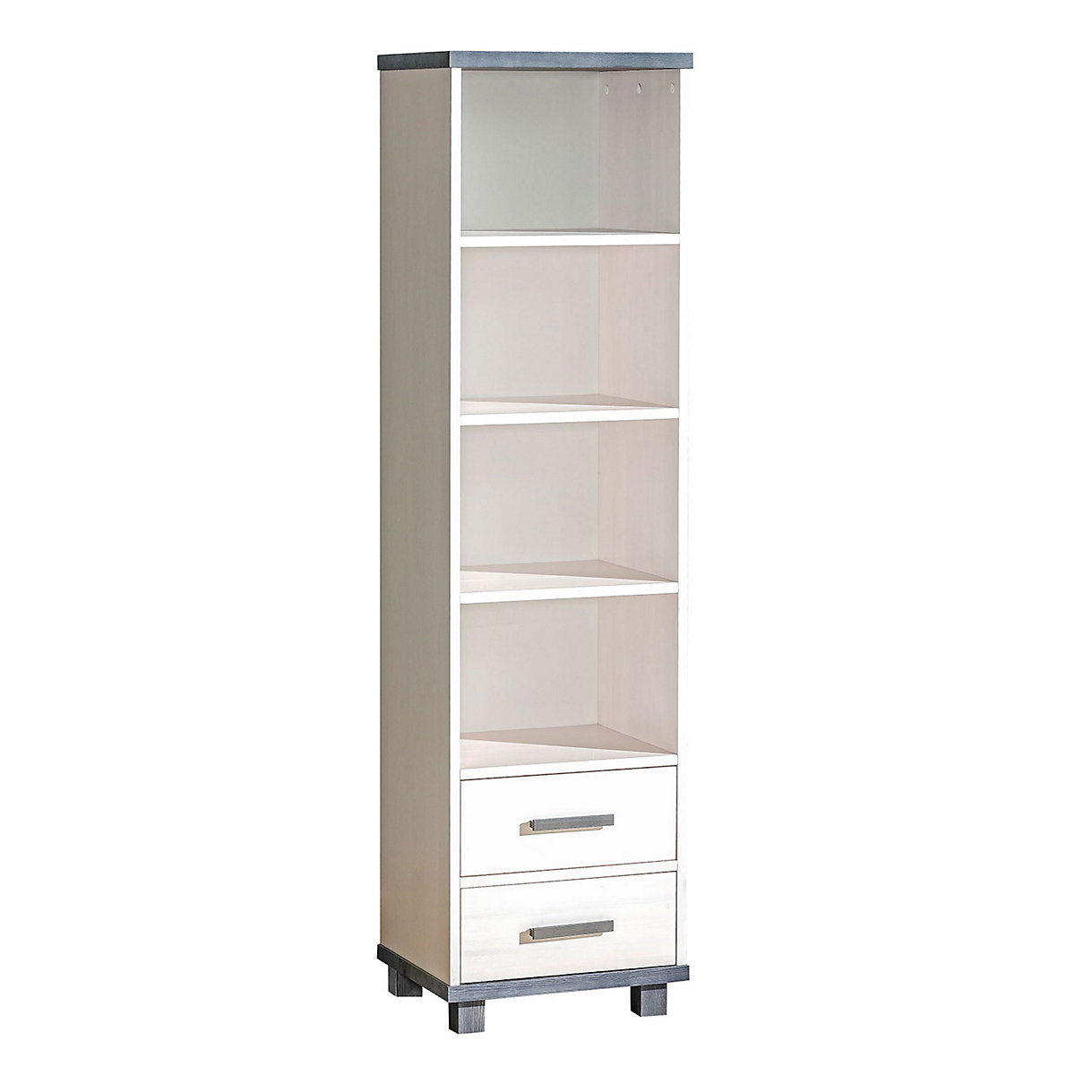 Bücherregal Standregal Alana 48x40x181cm mit 2 Schubladen und 4 offenen Fächern