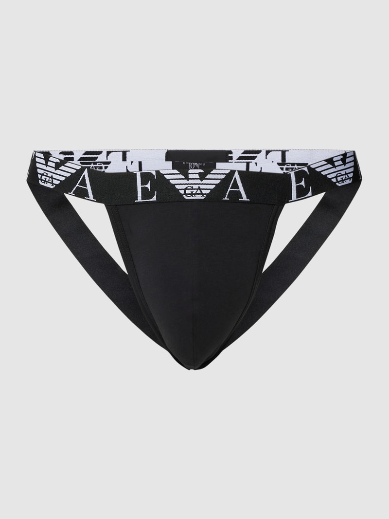 Jockstrap mit Logo-Bund im 2er-Pack in schwarz