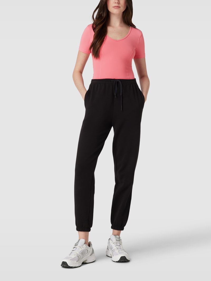 Cropped T-Shirt mit Steppnähten Modell 'BIRGIT ACTIVE CROP TOP' in apricot