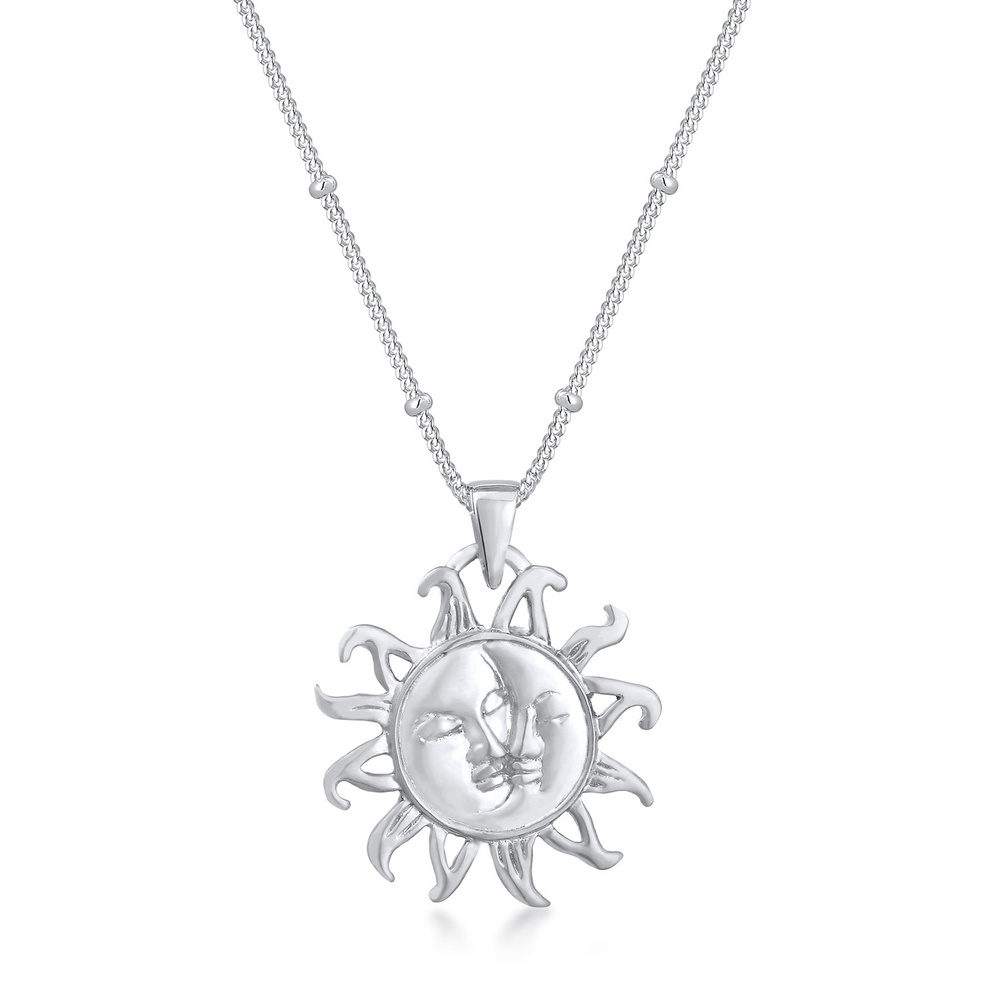 Elli Elli Collier Femmes Pendentif Soleil Vintage Look en Argent Sterling 925 Plaqué O Bijoux