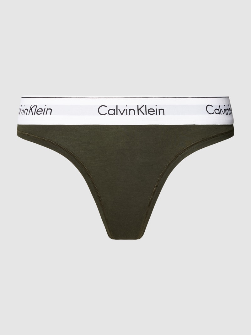 String mit elastischem Logo-Bund in khaki