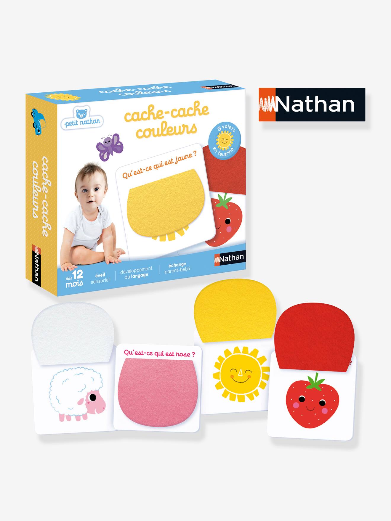 Cache-cache couleurs NATHAN blanc
