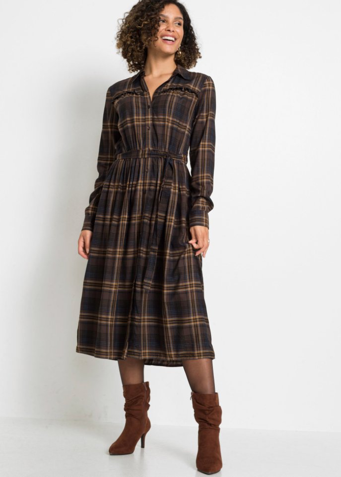 Kariertes Blusenkleid