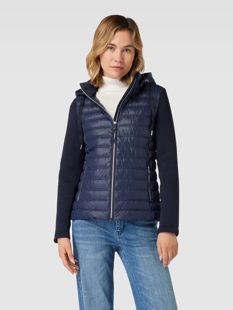 Jacke mit Two-Tone-Machart in dunkelblau
