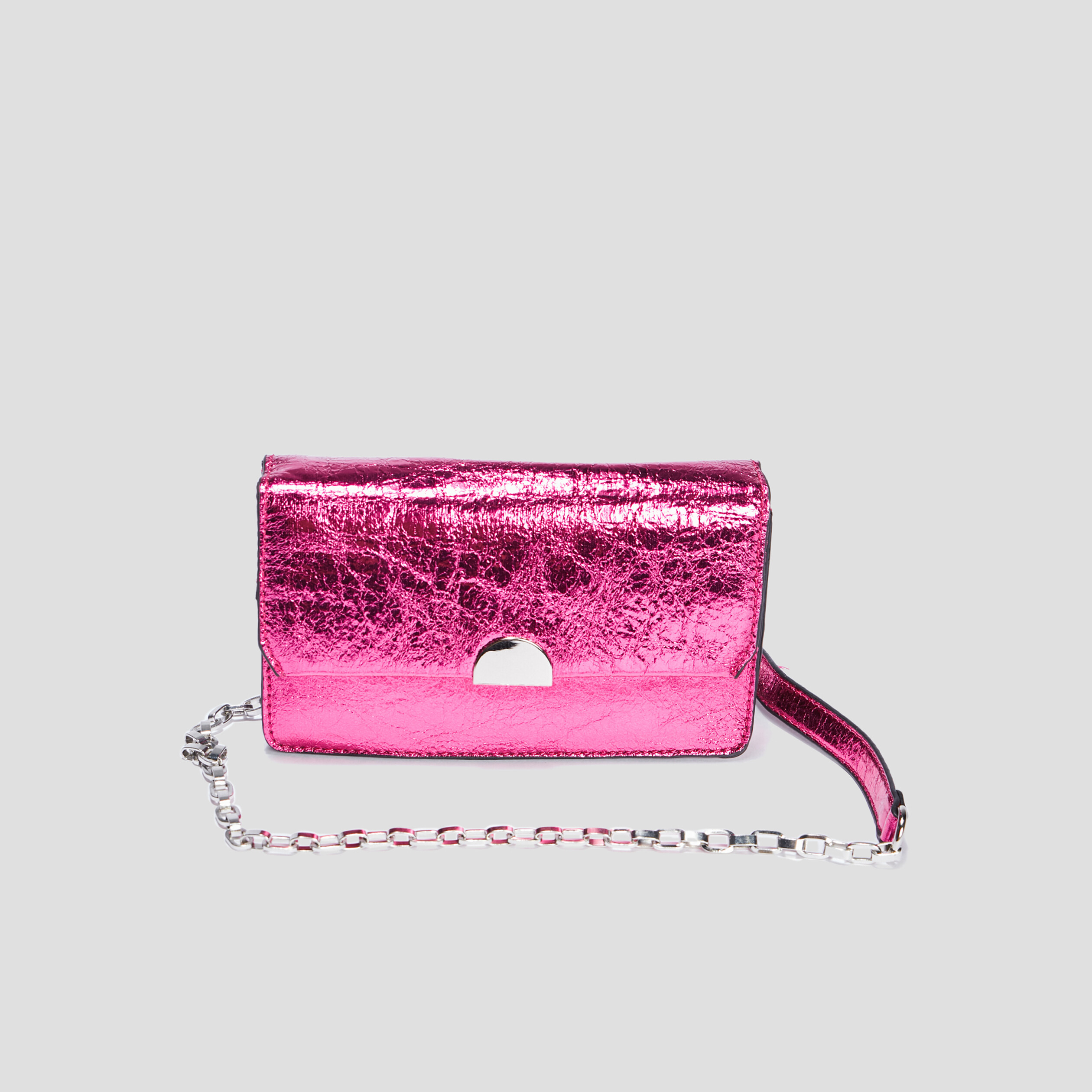 Sac pochette métallisé rose fushia femme | La Halle
