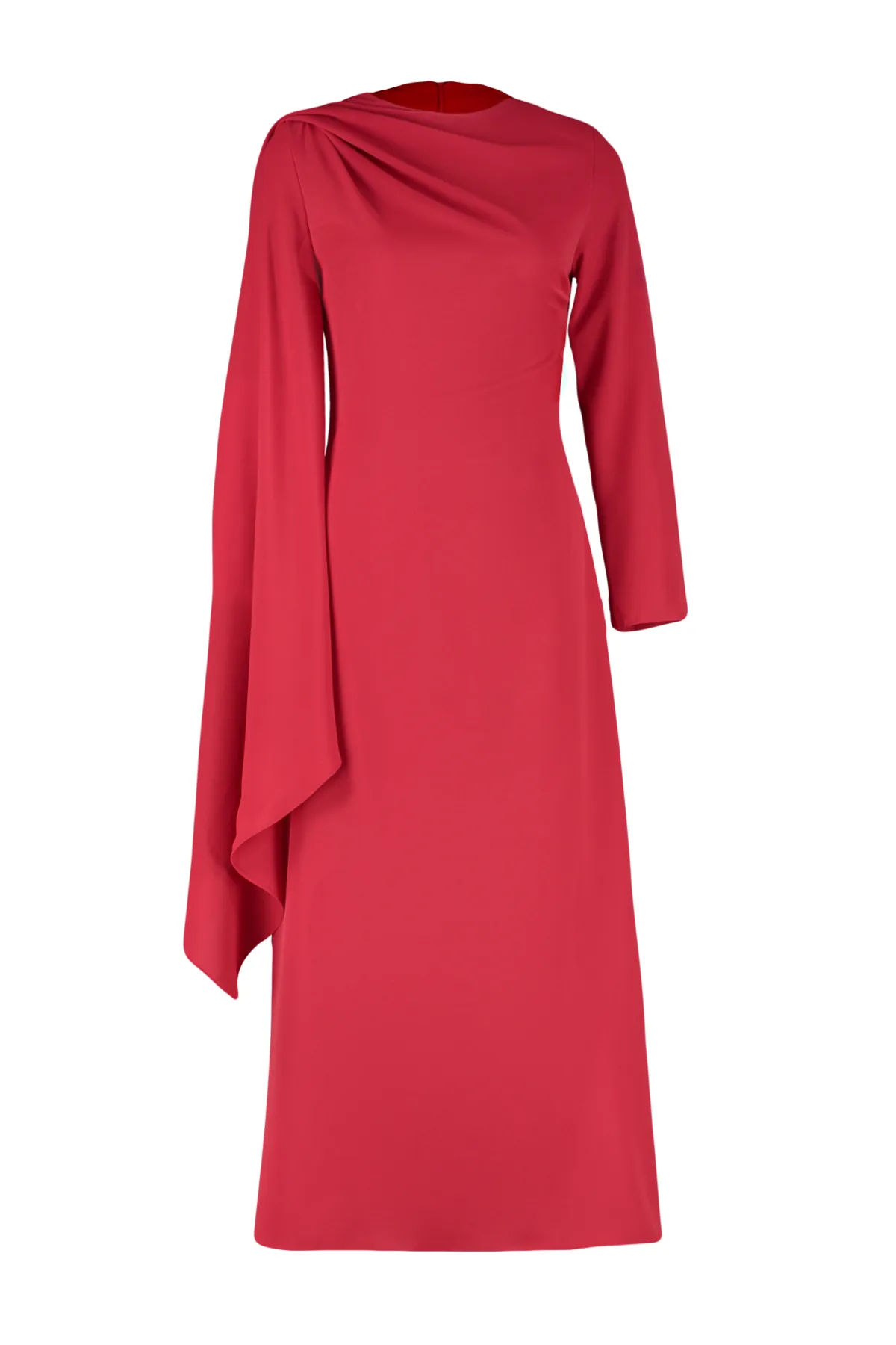 Trendyol Modest  Rotes Abendkleid mit Schaldetail - TCTSS24DB00036