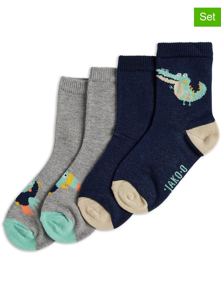 JAKO-O 2er-Set: Socken in Grau/ Dunkelblau günstig kaufen