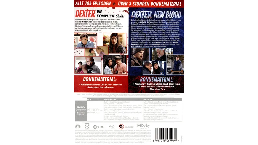 Dexter: Die komplette Serie (Staffel 1-8 + New Blood) [39 BRs]