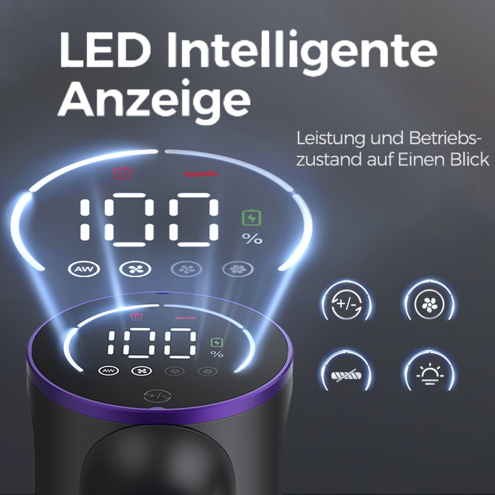 Sinaopus Akku-Hand-und Stielstaubsauger E3&E5, Staubsauger Kabellos mit 33000pa Saugkraft, 400,00 W, Handstaubsauger beutellos, Auto Staubsauger, Bis zu 50 Min Laufzeit, 1.5L Staubbehälter