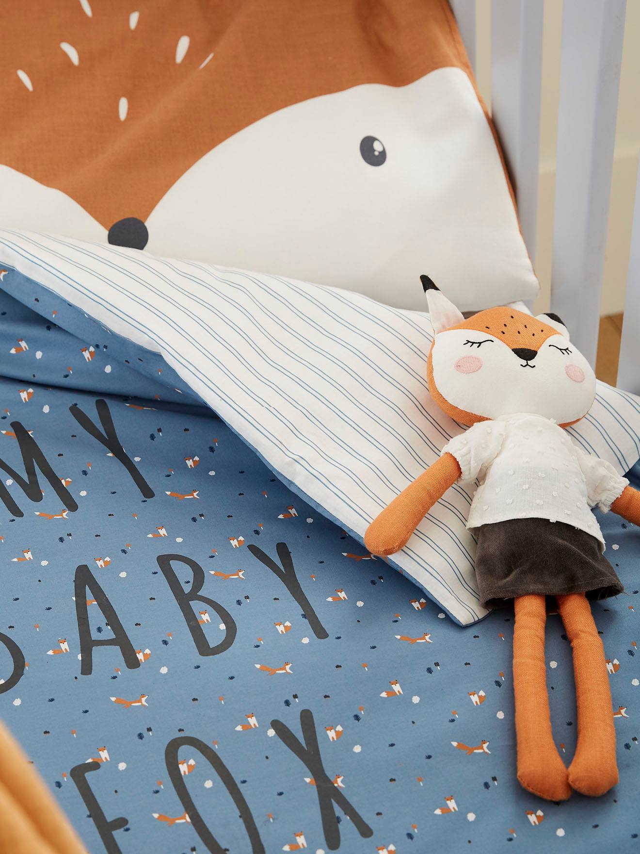 Vertbaudet Baby Bettbezug ohne Kissenbezug BABY FOX Oeko-Tex - blau
