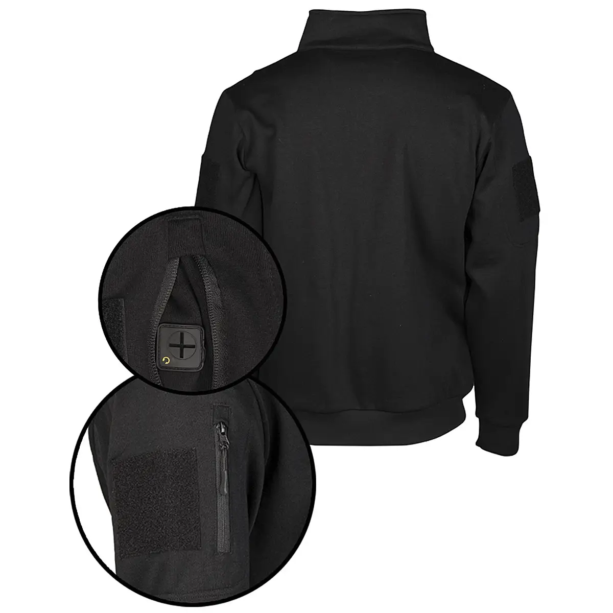Tactical Sweatshirt mit Zipper schwarz