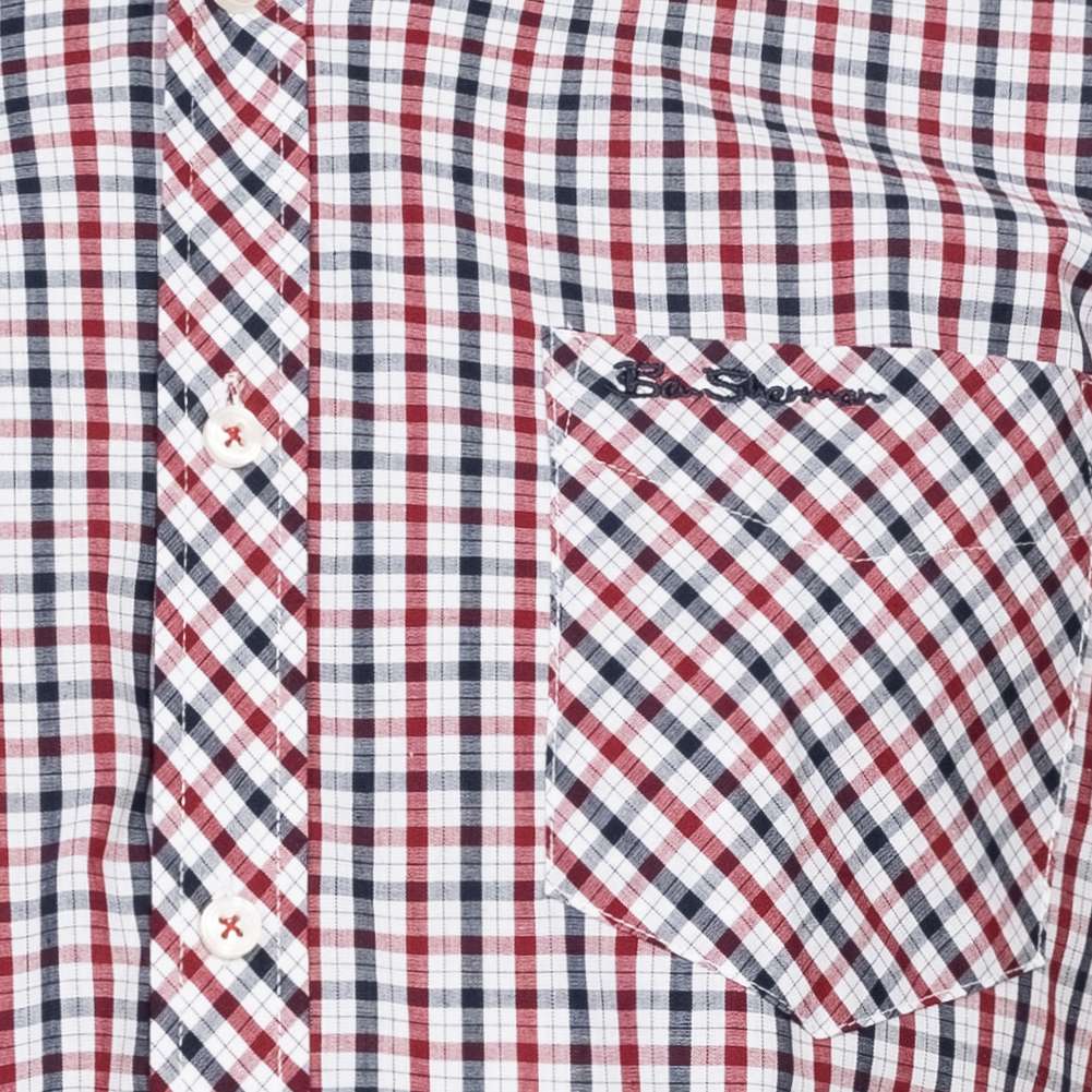BEN SHERMAN Signature Herren Langarm Hemd 0076264-RED