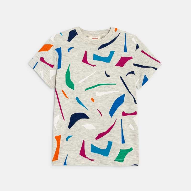 T-shirt garçon jersey inspiration terrazo beige Catimini