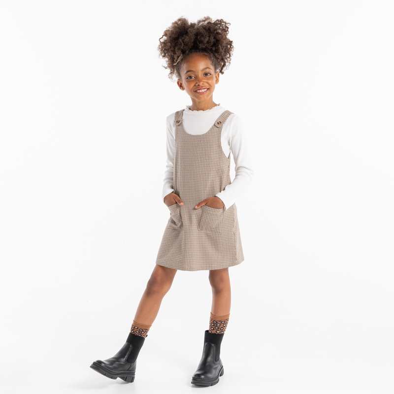 T-shirt côtelé broderie cœur blanc fille