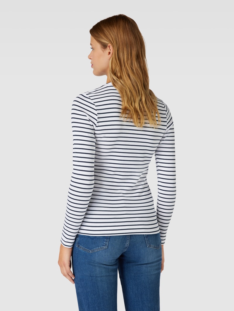Longsleeve mit Streifenmuster in weiß