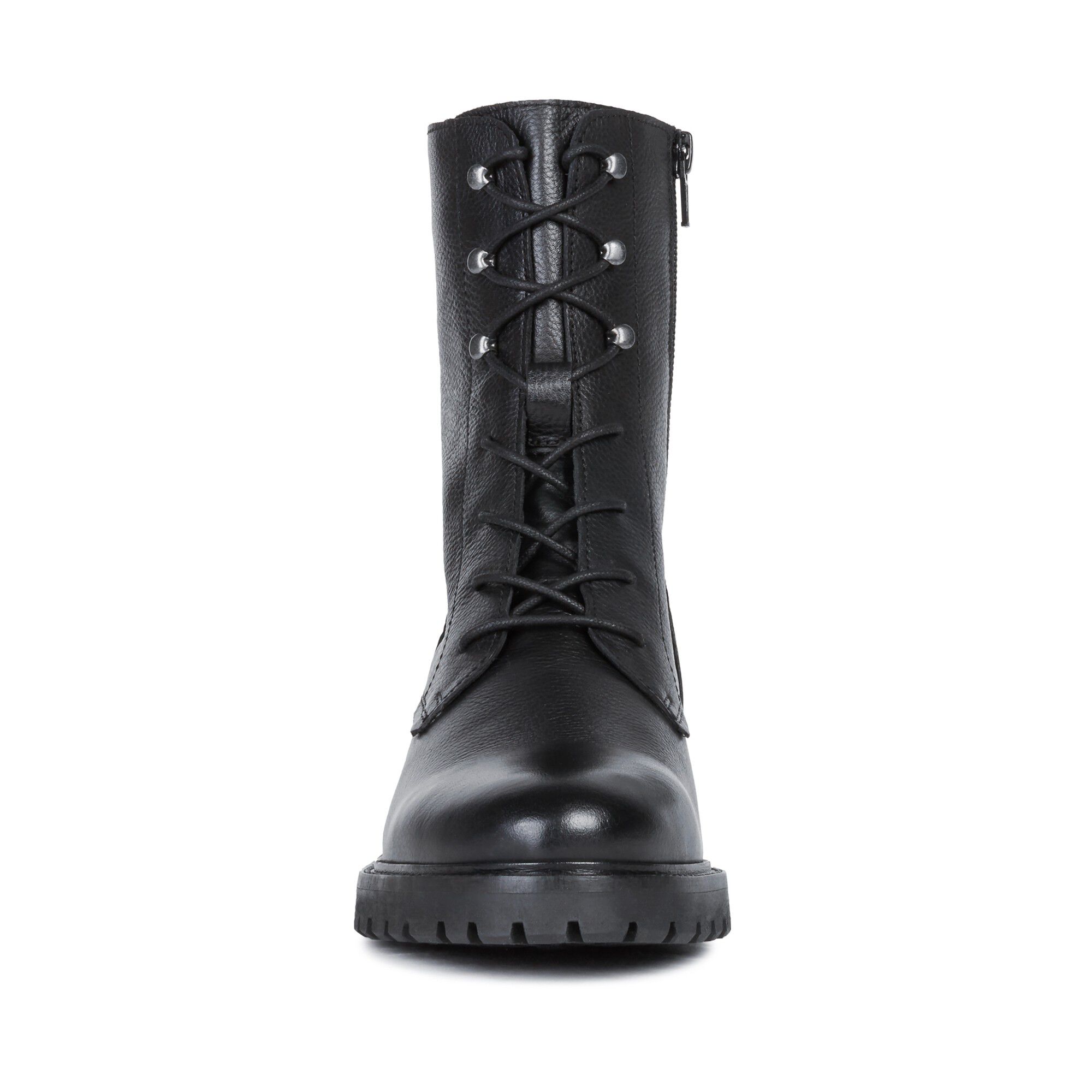 Boots noir semelle crantée dessus cuir