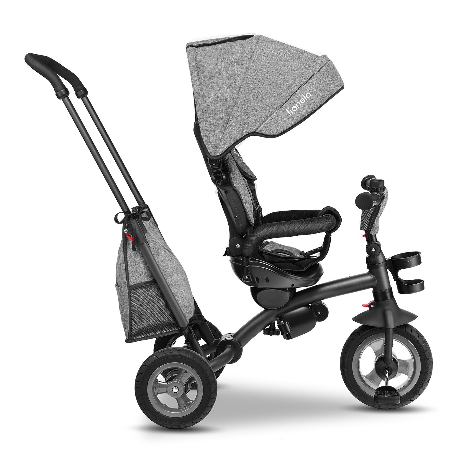 lionelo Dreirad-Kinderwagen Tris, Tasche Getränkehalter zusammenfaltbar Klingel Fußstütze az \