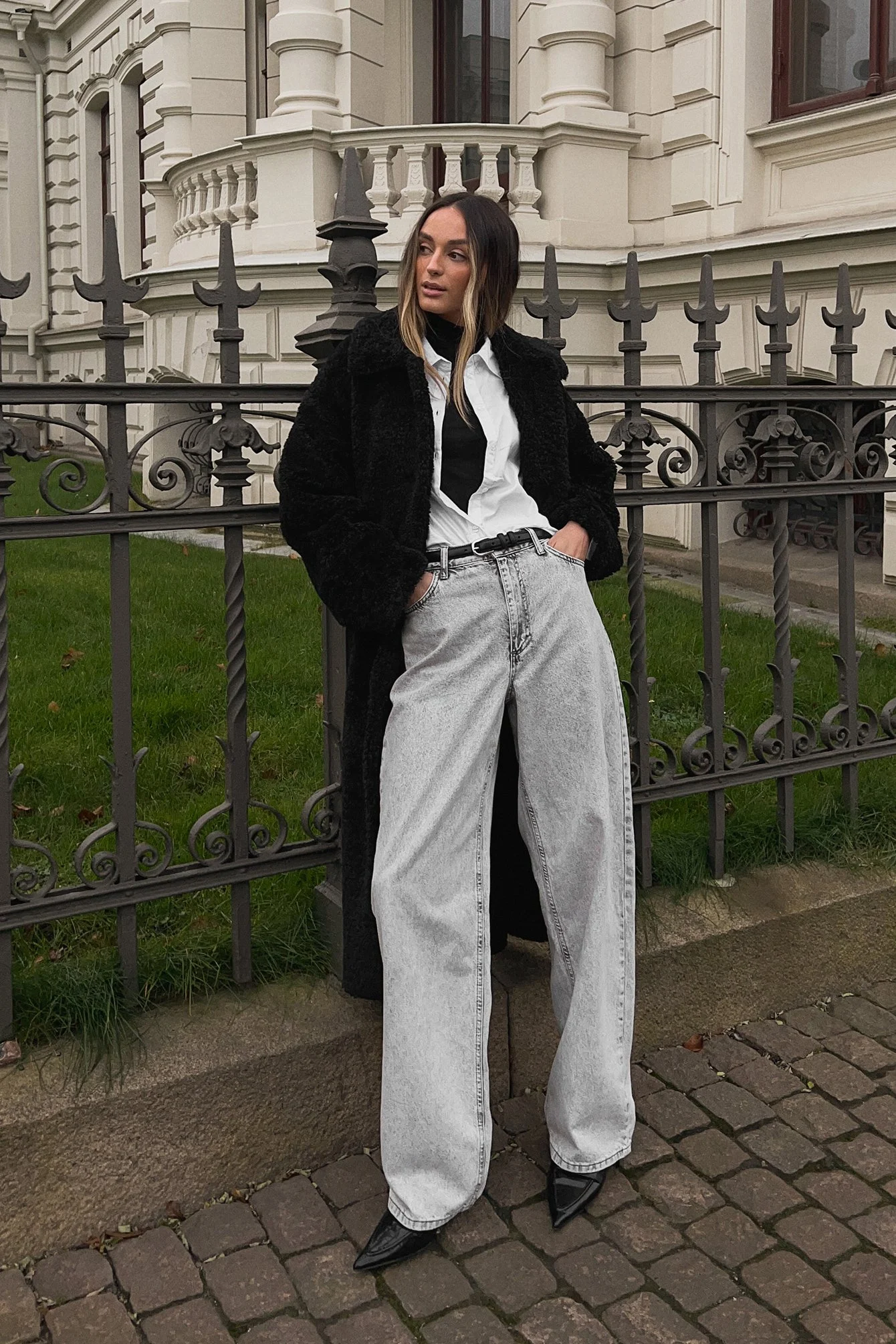 Lange Teddy-Jacke