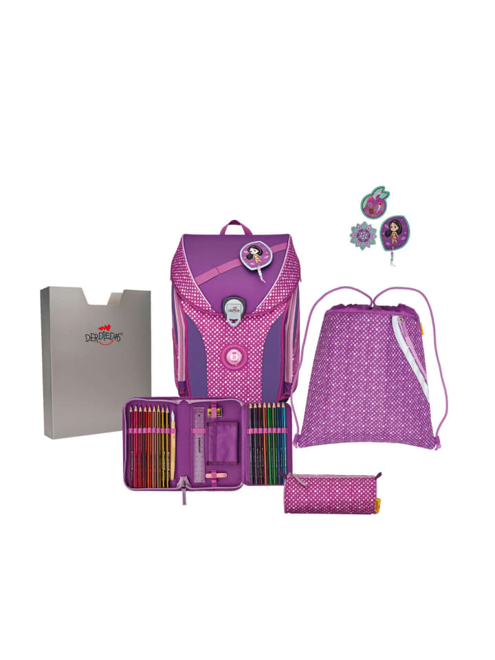 DerDieDas DerDieDas ErgoFlex Max Schulranzenset 5-teilig Purple Dots günstig kaufen onesize