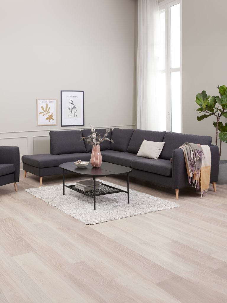 HINNERUP HINNERUP Coffee Table 75x120 with Shelf Black