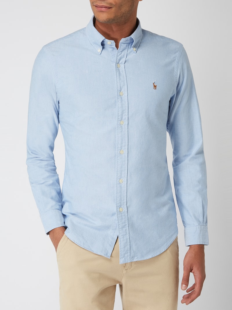 Slim Fit Freizeithemd aus Oxford in bleu