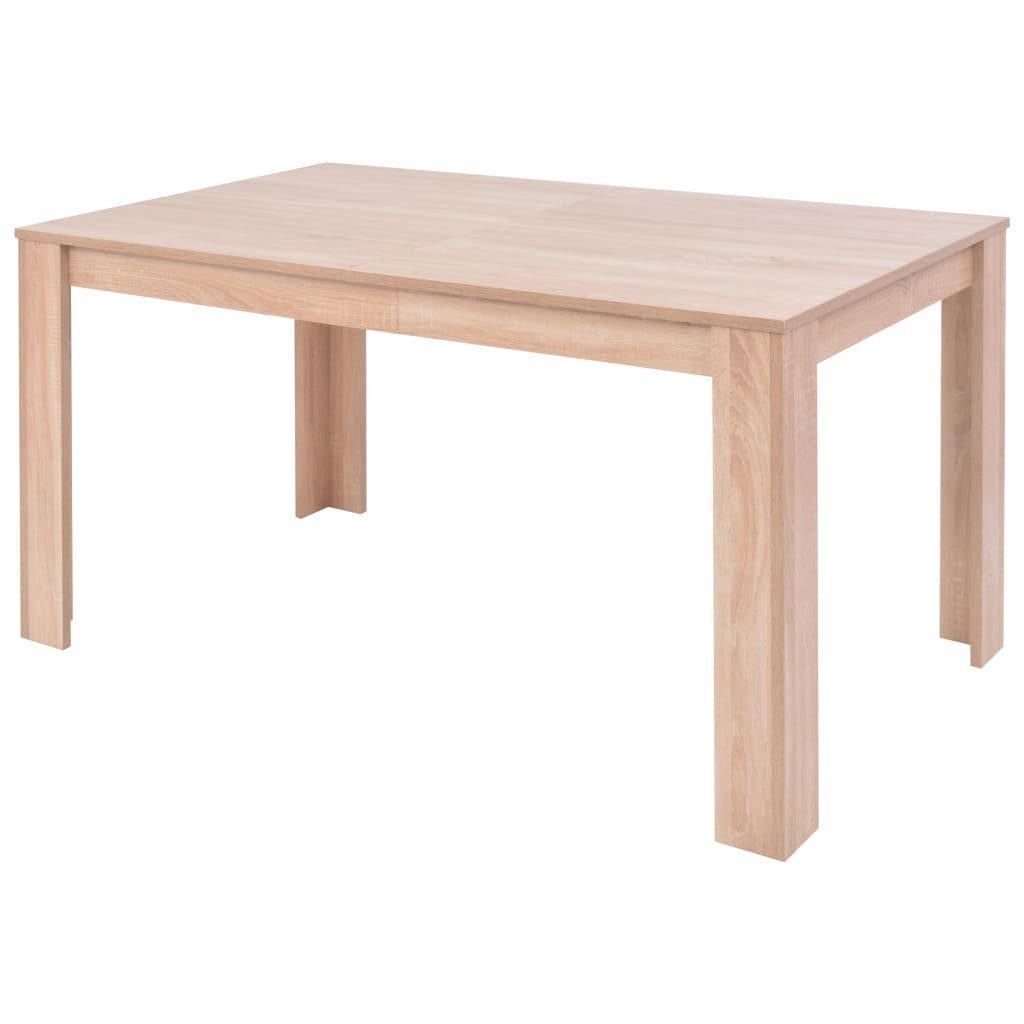 vidaXL Essgruppe Esszimmertisch und Stühle 5-tlg. Kunstleder Eiche Cremeweiß, (5-tlg)