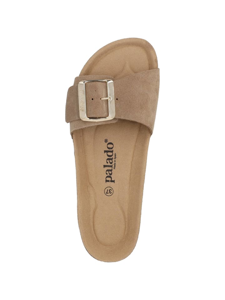 palado Pantoletten in beige velours günstig kaufen