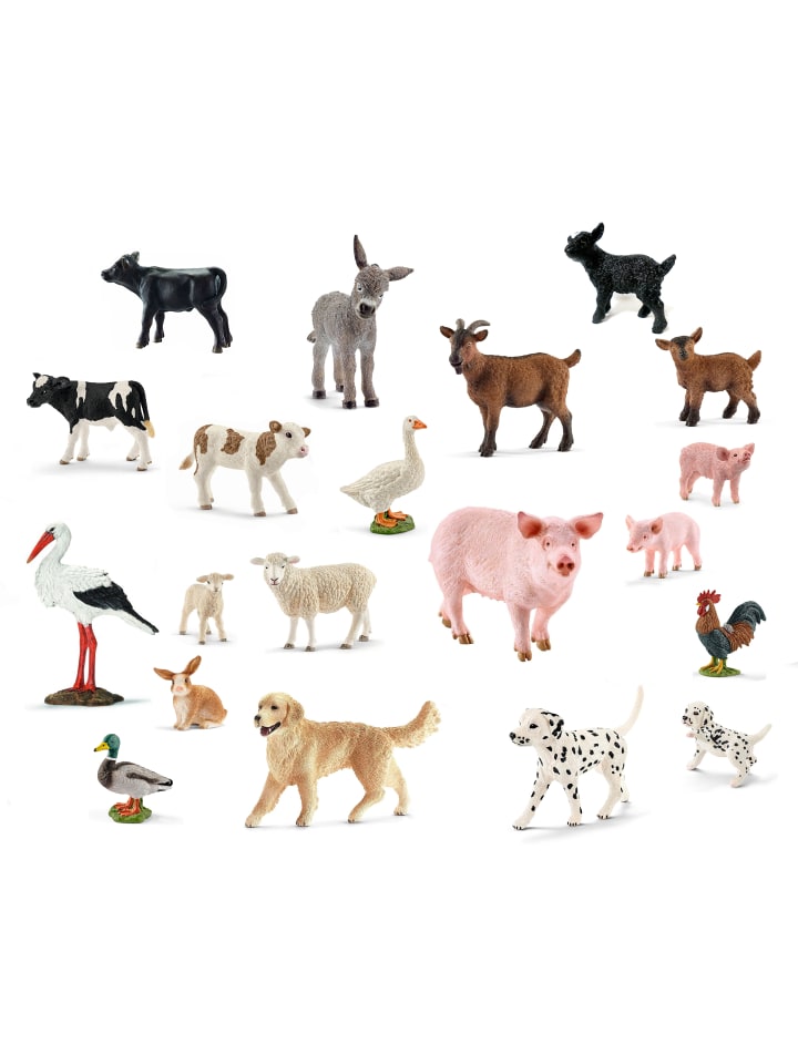 Schleich Tierfiguren - Bauernhof-Set mit 20 Tieren in bunt günstig kaufen onesize